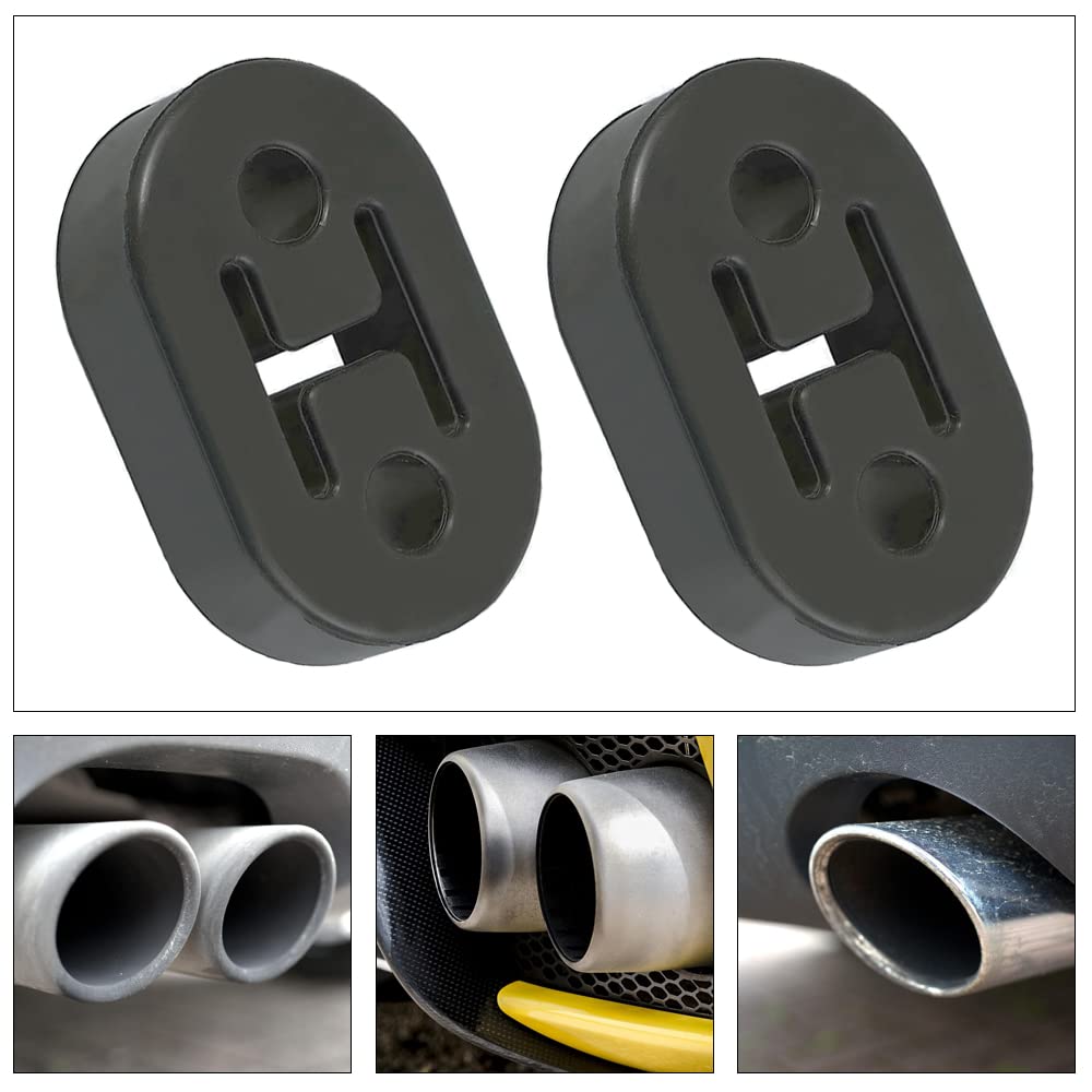 2 Pcs Universal Exhaust Rubber Black Exhaust Pipe Hanger Generic Car Exhaust Hanger for the Cars Silencer for Most Cars Truck Van