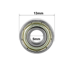 sourcing map 695ZZ Deep Groove Ball Bearing Double Shield 695-2Z 1080095, 5mm x 13mm x 4mm Carbon Steel Bearings (Pack of 4)