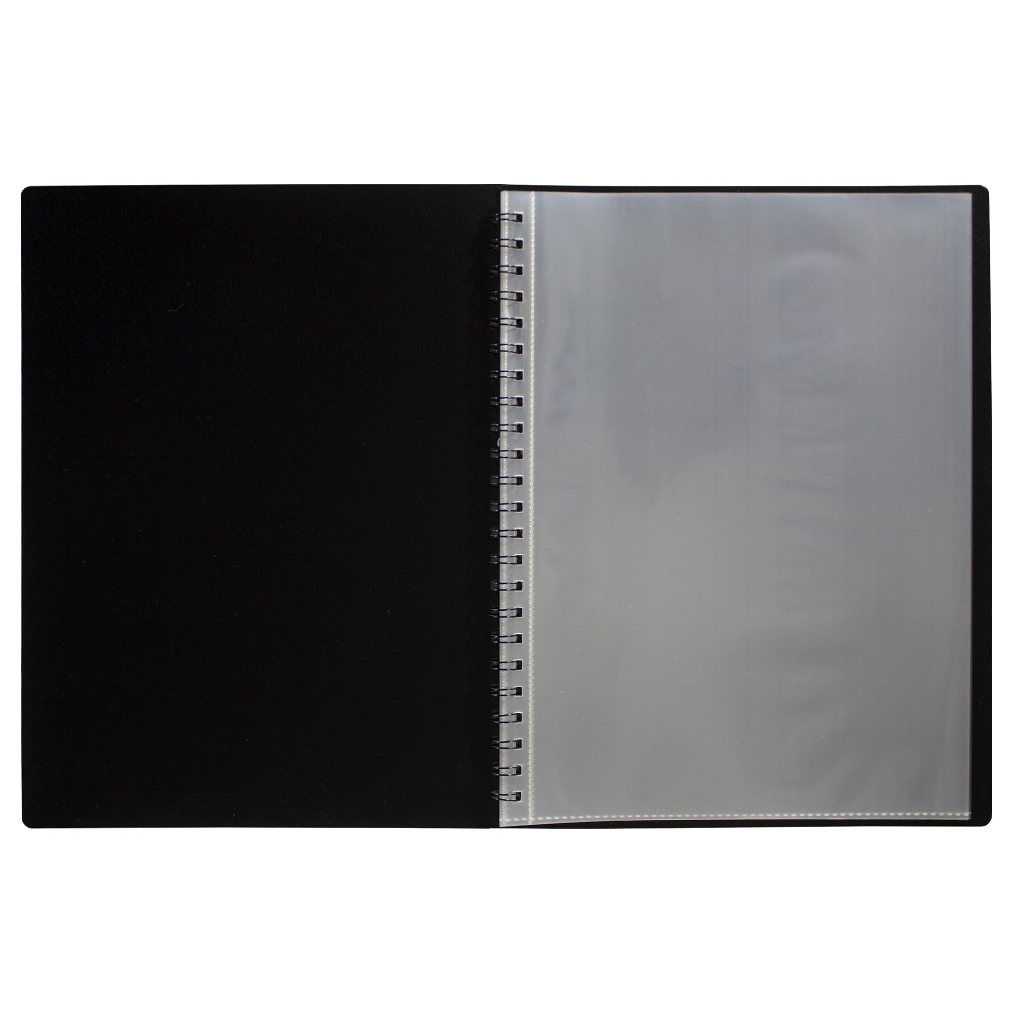 eco-eco A5 50% Recycled 40 Pocket Fold Flat Spiral Bound Display Book, eco137