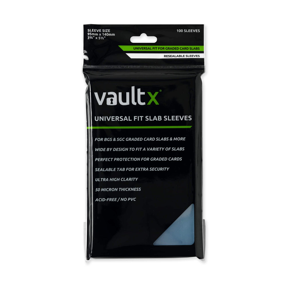 Vault X Graded Card Sleeves - Universal Fit Slab Sleeves for BGS, SGC, ACE and More (100pcs)