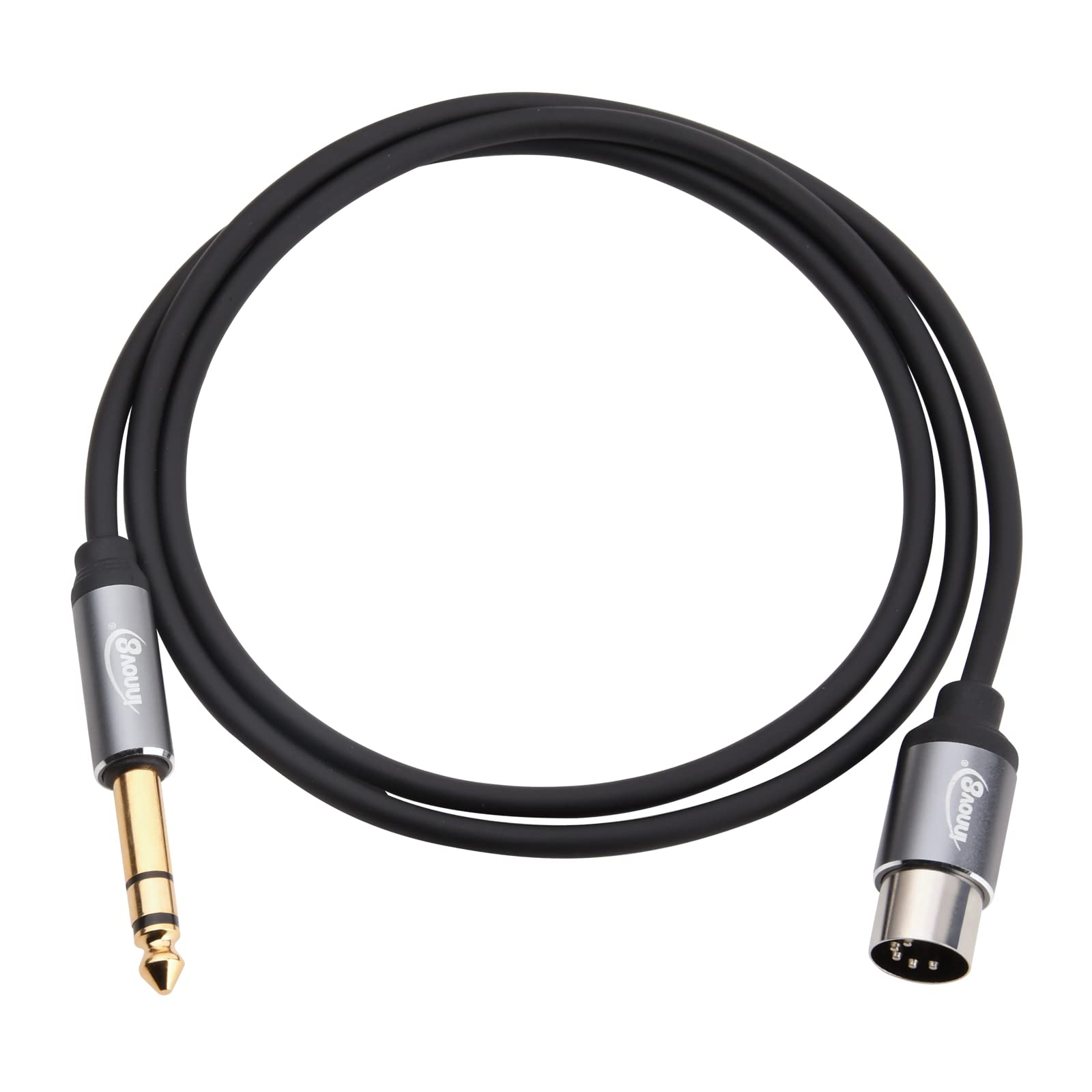 innov8 6.35mm (1/4 Inch) TRS Stereo to Din 5 Pin MIDI Male Stereo Audio Cable 1m