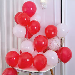 Red and White Latex Balloons 12 Inch 30 Pcs Red Birthday Party Balloons World Cup Football Decorations for Kids Men Christams Valentine's Day Baby Shower Wedding Winter Holiday New Year Party