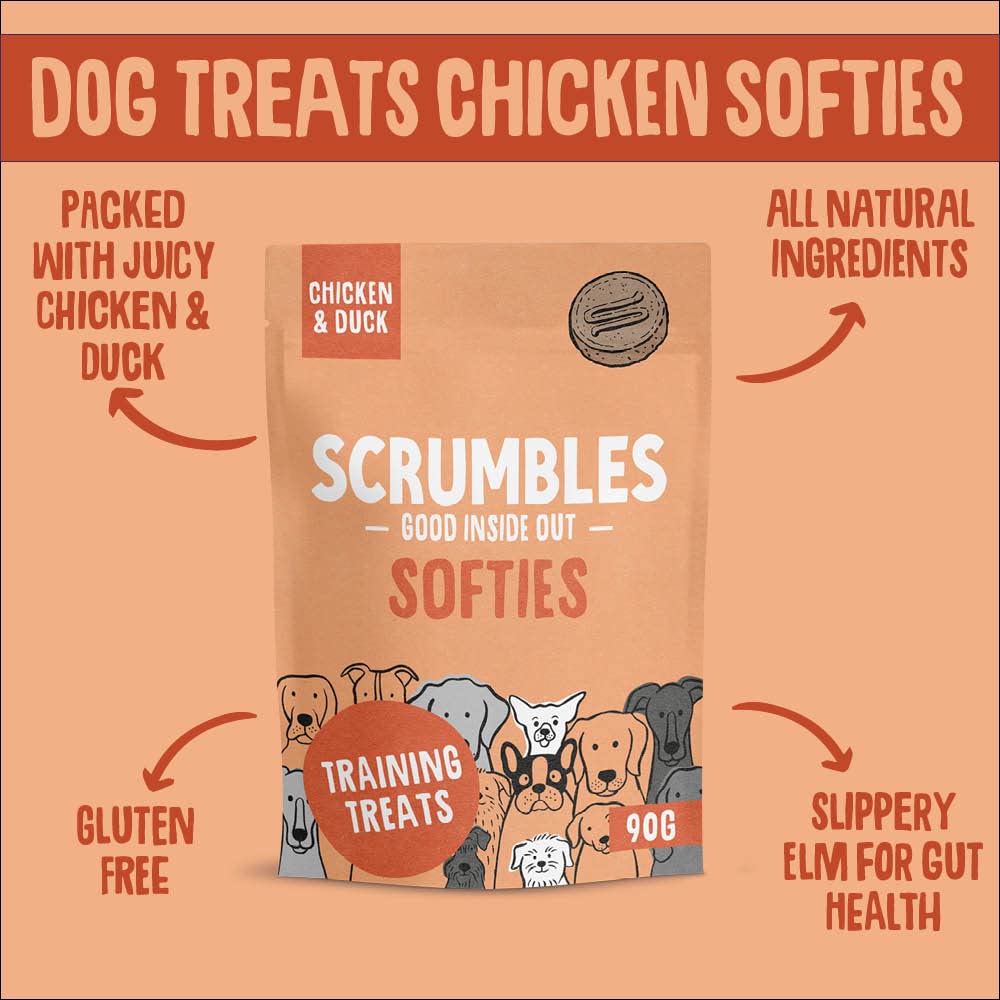 Scrumbles Softies, Chicken & Duck Training Treats, 90g