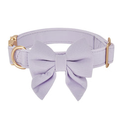 YUDOTE Bowtie Dog Collar Medium Soft Lightweight Blended Fabrics Made for Lively Girl Dogs Daily Use or Dress-up in Wedding,Party and more,Lilac