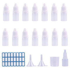 BOKFJBP 15 Pack 5ml Plastic Dropper Bottle, Plastic Empty Squeezable Eye Dropper Bottles Mini Squeeze Bottle Eye Liquid Dropper Bottle with Label Funnel Measuring Cup (5ML)