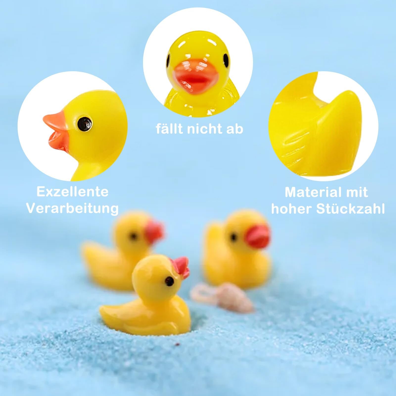 NOJGAC 120 Pcs Mini Ducks, Tiny Realistic Shape Resin Ducks Cute Miniature Toy, Bath Time Toys, Deracorations for Christmas Birthday Party Miniature Figures Micro Fairy Garden