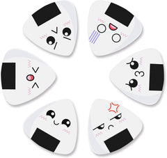 Guitar Picks White Sushi Rice Balls 12 Pack 0.96mm Heavy Guitar Plectrums for Bass, Acoustic & Electric Guitars