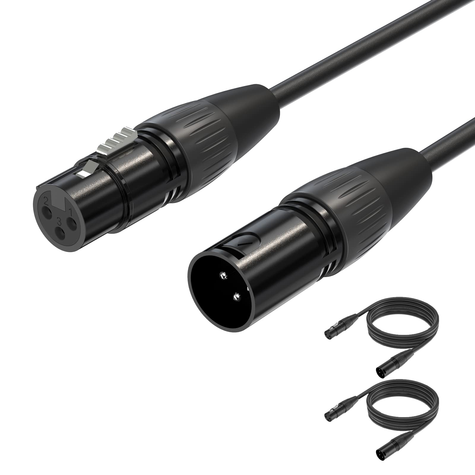 Yinker XLR Cable Male to Female Microphone Cable Oxygen-Free Copper 5ft/1.5m 2 Pack