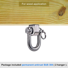 SELEWARE Swing Hangers 180° Swing Screw Set Brackets, SUS304 Stainless Steel 800 KG Capacity Hammock Hooks for Playground Yoga Hammock Rope Chair Sandbag Punching Bag Porch Swing Set (2 Pack)