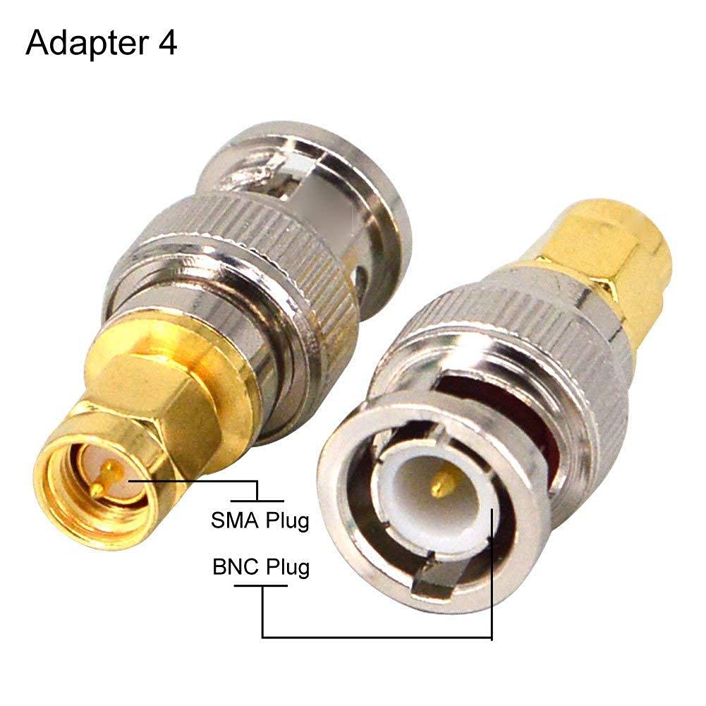 DollaTek four-piece set Coaxial RF connector BNC to SMA connector SMA to BNC adapter