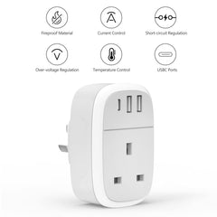 UK to Australia Plug Adapter, Australian China Travel Adaptor 32W USB C Fast Charger for New Zealand, 4 in 1 USBC AU Outlet for Phone Android Samsung, Type C Plug for Fiji Argentina AUS NZ (Type I)