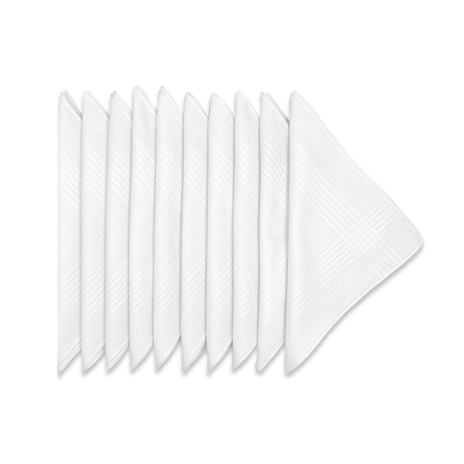 Lulusilk White Handkerchiefs for Men and Women, 100% Cotton Fabric, white, 40x40 cm/6 units