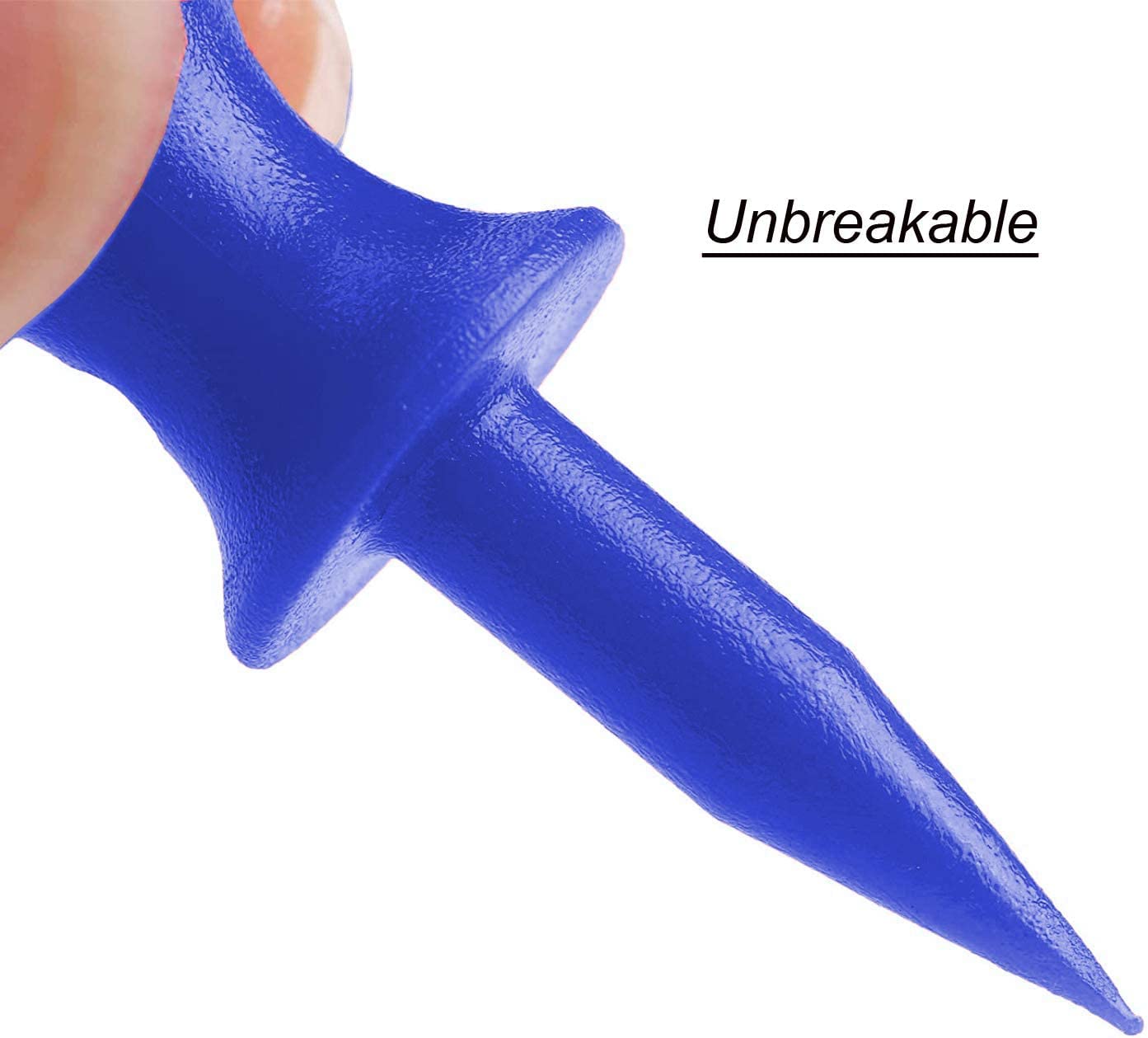 AXKAL Golf Tees Unbreakable Step Down Plastic Mixed or Same Height Value 60 Count, 2 3/4, 2 1/4, 2, 1 3/4, 1 1/2 Inch Length Long Short Color Tee Pack for Practice (Blue)