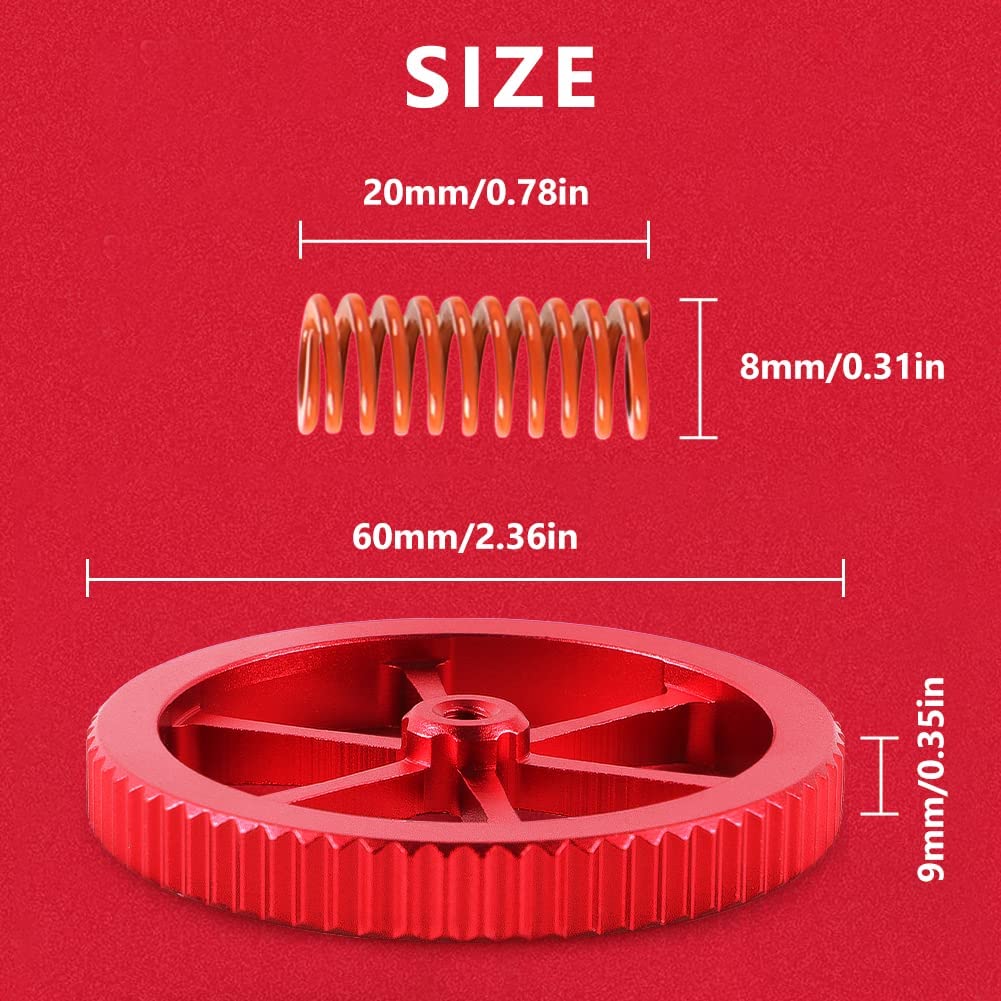 Creality Original Hand Twist Leveling Nuts 4 PCS 3D Printer Heated Bed Die Springs 20mm 4PCS for Ender-3 Ender 3 Pro Ender 3 V2