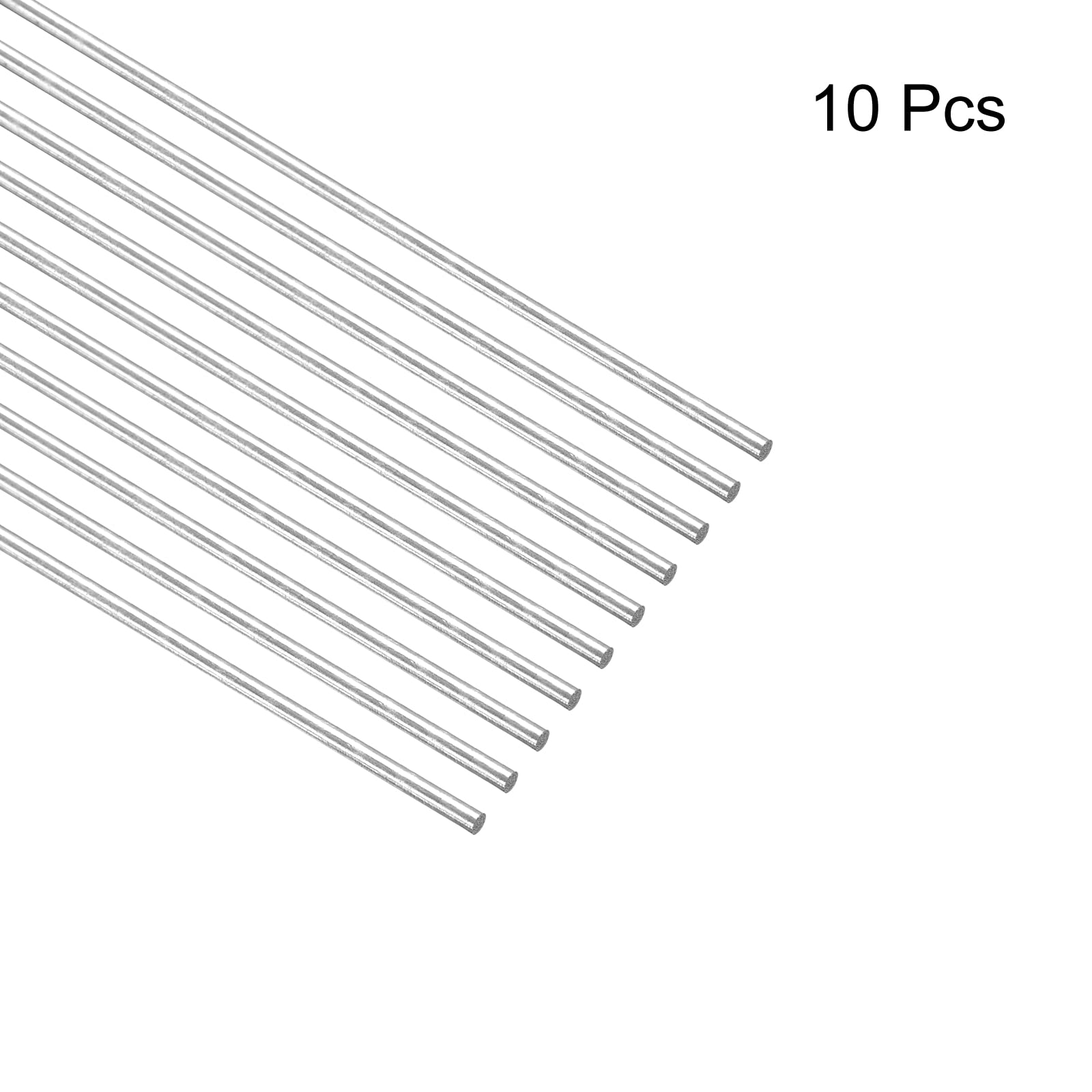 sourcing map 304 Stainless Steel Round Rods, 0.8mm x 200mm Solid Shaft Rods for DIY Craft Model Car Helicopter Airplane, Pack of 10