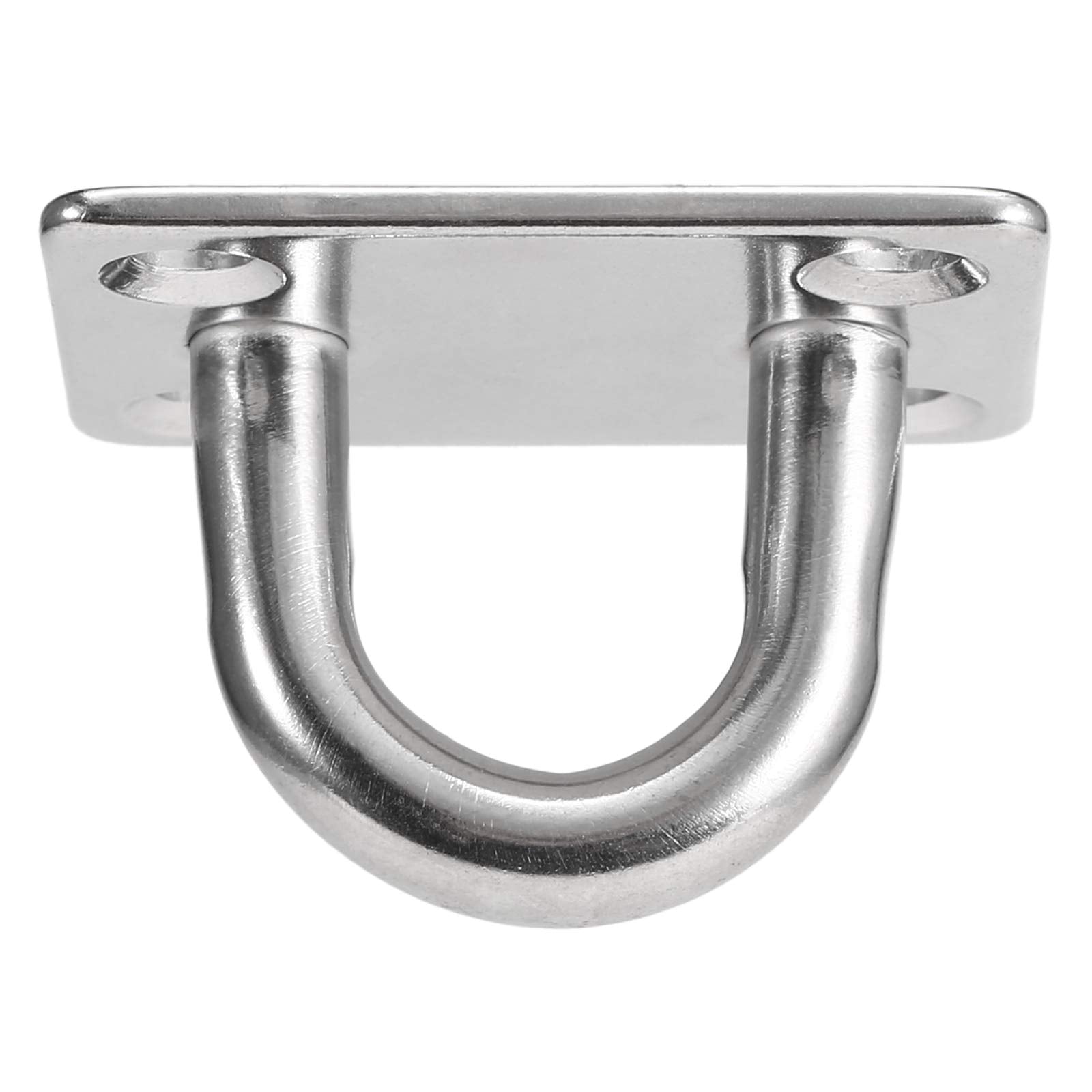 M5/M6/M8 Heavy Duty Pad Eye Plate, 304 Stainless Steel Oblong Eye Pad Plate, Staple Ring Hook Loop U-Shaped Sail Shade Marine Hardware, Wall Ceiling Hammock Hooks Hanger for Swing Suspension(4Pcs)