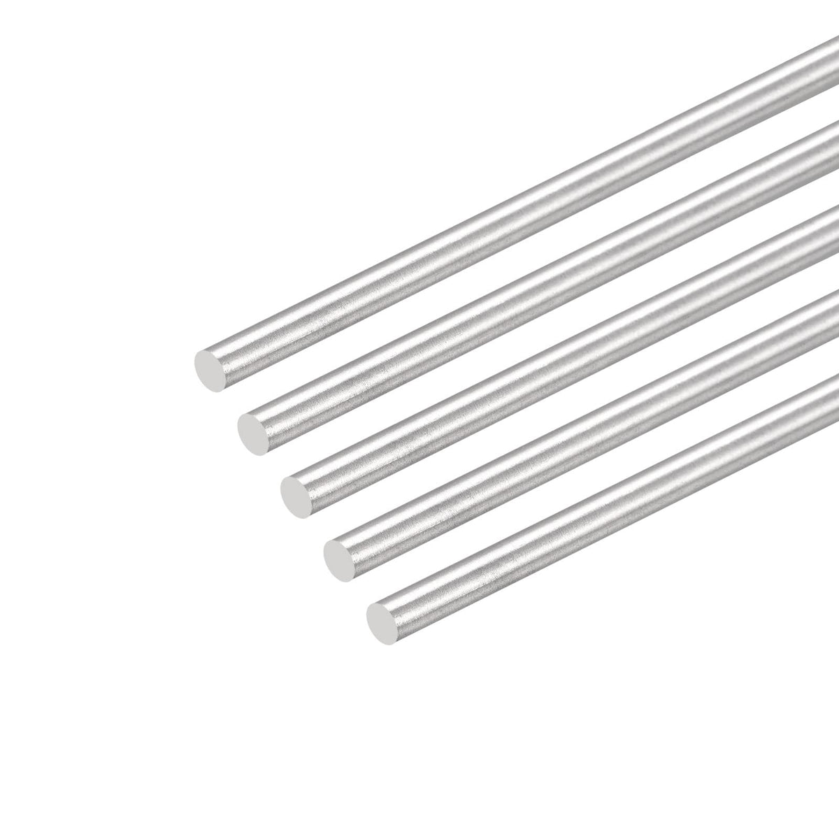 sourcing map 304 Stainless Steel Round Rods, 6mm x 350mm Solid Shaft Rods for DIY Craft Model Car Helicopter Airplane, Pack of 5