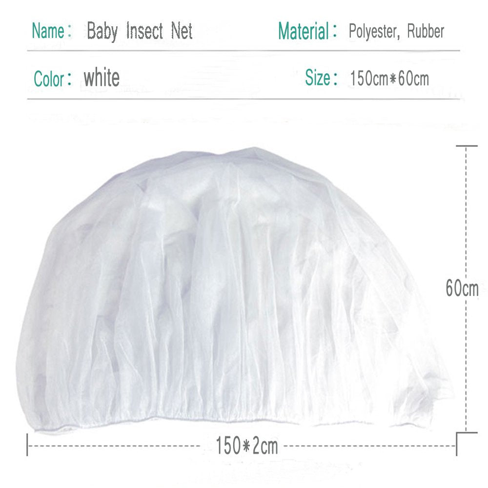 Pram Net, 2 pack Universal Mosquito Fly Bug Insect Net Protection Cover for Pushchair buggy carrycot stroller bassinet basket jogger Travel cot White