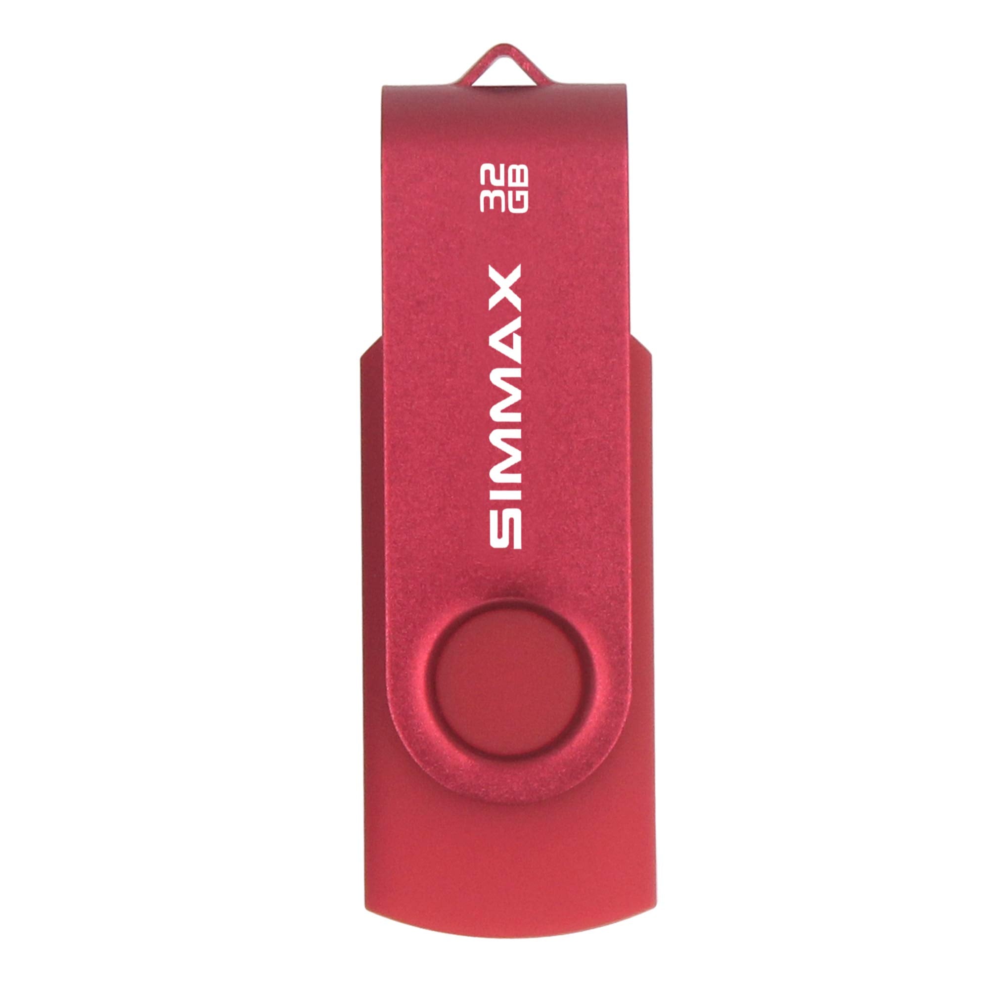 SIMMAX 32GB USB Flash Drives 2 Pack 32GB Memory Stick Swivel Design Thumb Drive USB Stick (32GB Black Red)