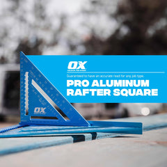 OX Tools Pro Aluminium Rafters Square Metric - 180mm, Blue