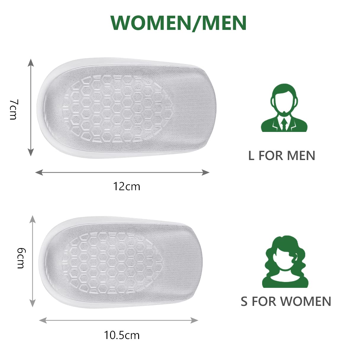 URAQT 2 Pairs Gel Height Increase Insole, Invisible Height Insole Heel Shoe Lift Inserts, Elastic Shock Absorption Heel Cushion Pads, Comfort Elevator Shoe Insoles for Men and Women, 3 Heights