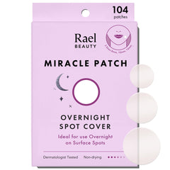 Rael Pimple Patches, Miracle Overnight Spot Cover - Korean Skincare, Hydrocolloid Acne Spot Patch, Thicker & Extra Adhesion, 3 Sizes (104 Count)