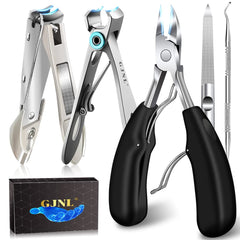 Toenail Clippers for Seniors Thick Nails - Wide Jaw Opening Extra Large Toe Nail Clippers with Catcher, Professional Sharp Curved Blade Heavy Duty Clipper Pro Nail Cutter for Seniors Long Handle