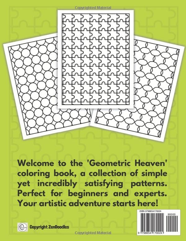 Geometric Heaven: Relaxing and Stress Relieving Adult Coloring Book of Mindful Geometric Patterns (Heavenly Patterns)