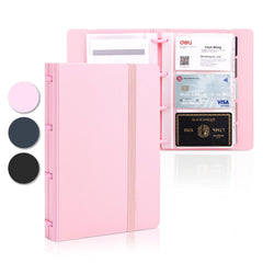 deli Business Card Book Holder, Business Card Organizer, Name Card Book Holder, Portable Office Business Card Holder, Hold 180 Cards, Pink