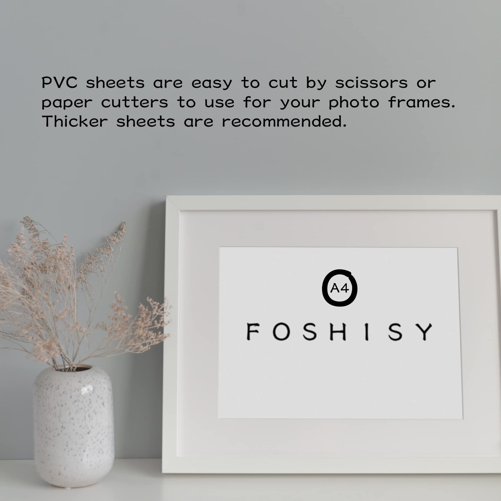 FOSHISY A4 PVC Clear Binding Covers,250 Micron,Pack of 100