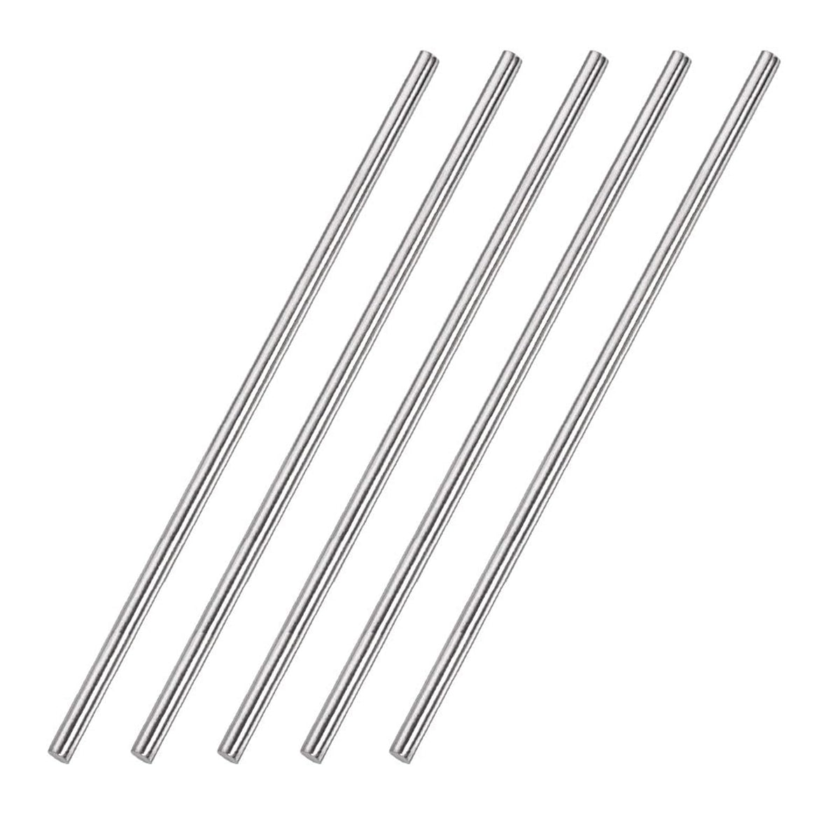 TA-VIGOR 5Pcs 4mm x 200mm Stainless Steel Round Rods, Metal Solid Round Shaft Rods Lathe Bar Stock for DIY Crafts Car Helicopter Airplane Model