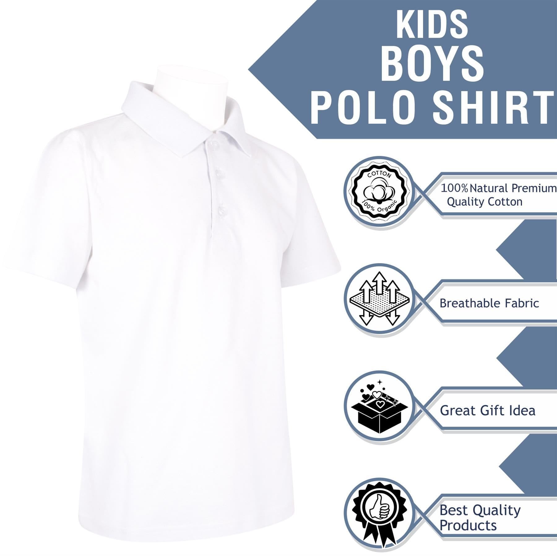 A2Z 4 Kids Girls Boys Polo T Shirts Plain Summer Tank Top & Tees Fashion - PL Polo T Shirt White 5 Pack 7-8