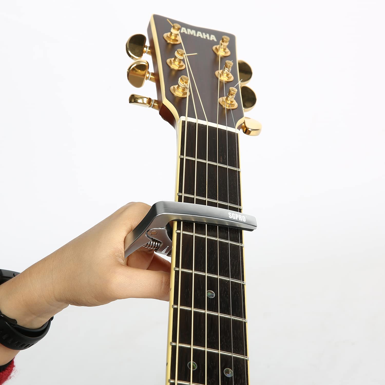 SGPRO Capos for Acoustic Guitars, Electric Guitars and Ukulele, Superior Zinc Alloy and Silicone Made (Adjustable 2 in 1)