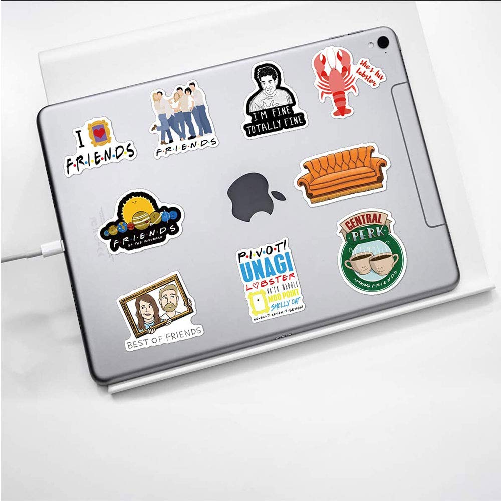 Friends TV Show Merchandise Fans Stickers for Laptop Water Bottle Luggage Snowboard Bicycle Skateboard Decal for Kids Teens Adult Waterproof Aesthetic Stickers