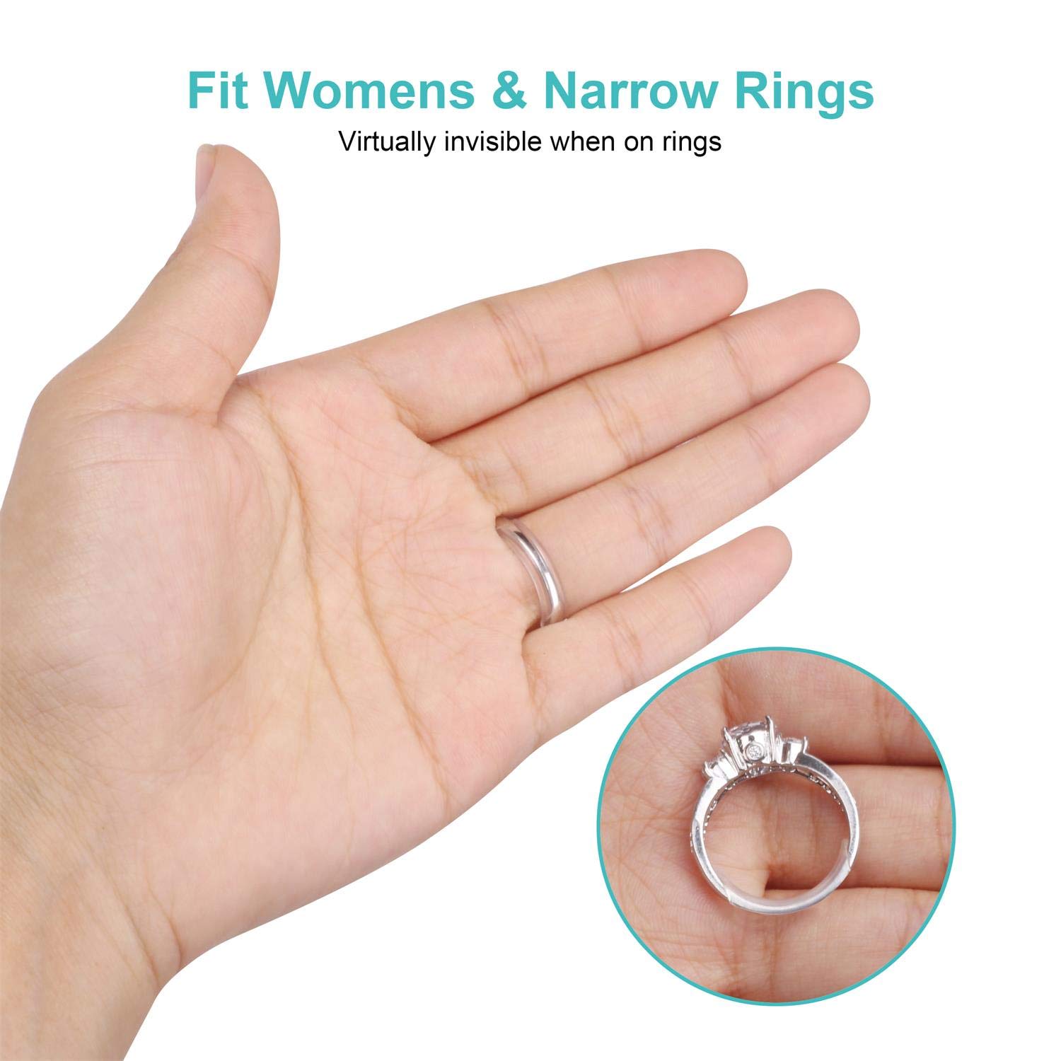 Feramox Invisible Ring Size Adjuster for Loose Rings Ring Adjuster Fit Any Rings, Assorted Sizes of Ring Sizer