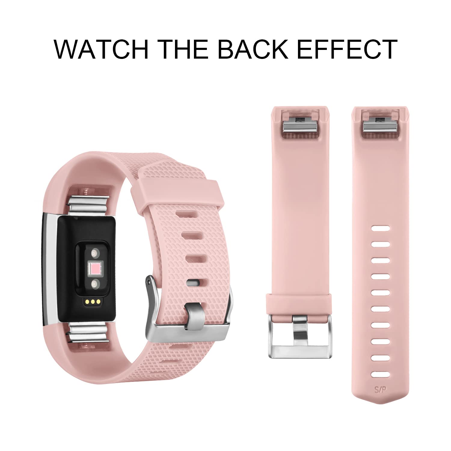 AK Compatible For Fitbit Charge 2 straps for Women Men,3 Pack Replacement strap for Fitbit charge 2 strap, Adjustable Sport Wristbands for Fitbit Charge 2 HR (Small, Nude Pink/MilkTea/Cactus)