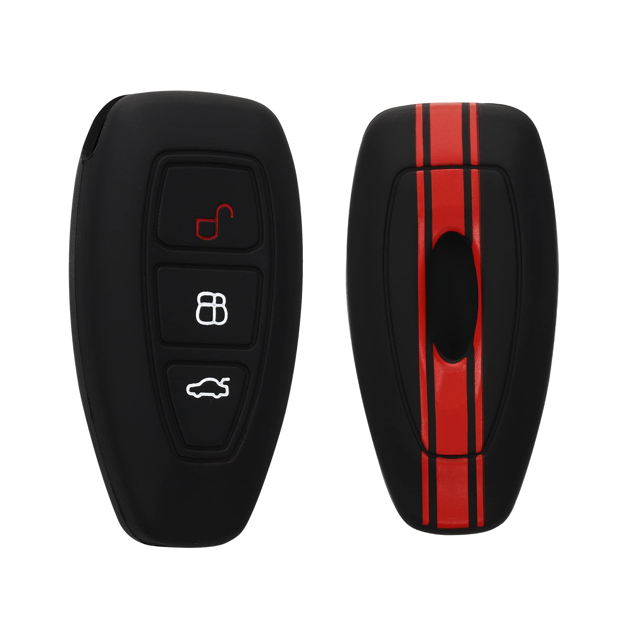 kwmobile Silicone Key Fob Cover Compatible with Ford 3 Button Car Key Keyless Go