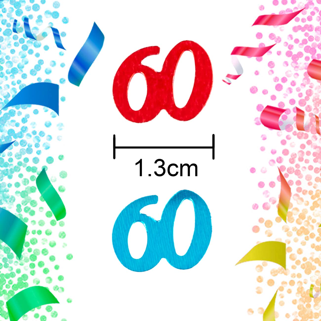 14g Multicolour 60th Birthday Confetti Foil Metallic Glitz Table Scatter Sprinkles Age Bday Party Decorations