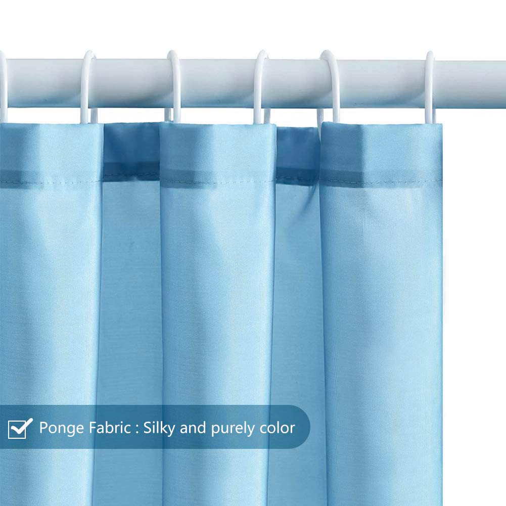 Furlinic Shower Curtain Mould Proof Waterproof Washable Polyester Fabric Sky Bath Curtains with Weight Tape 8 Hooks for Wetroom 47x72 Inch 120x180cm.