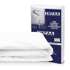 IMFAA 100% Waterproof Cot Mattress Protector - 15 Cm Deep Stretch Skirt – Cot (60x120) Cm Terry Towel Mattress Topper – Anti Allergy and Breathable Fitted Mattress Cover. (Cot(60x120and15) Cm)