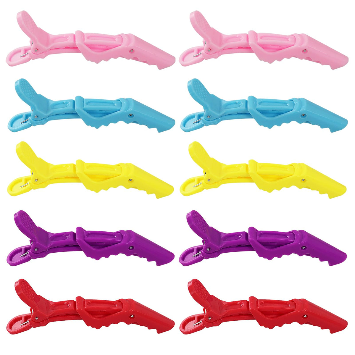 10x Crocodile Hair Clips Barrette,Professional Styling Hair Clips,Sectioning Clamp for Thick Hair,with Nonslip Grip and Wide Teeth for Salon Home Use Women and Girls (5 Colors)