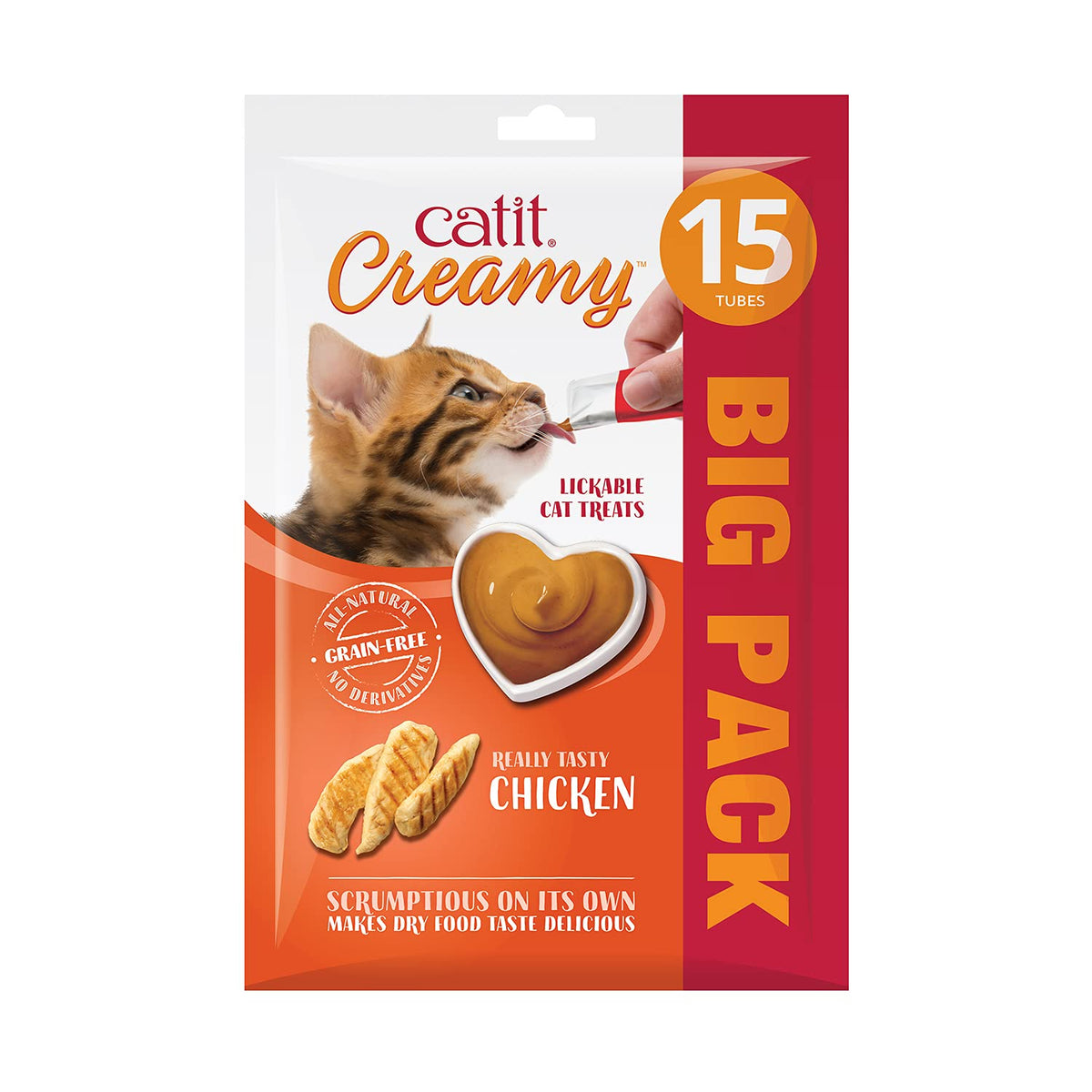 Catit Creamy Chicken Lickable Cat Treats 15 Pack