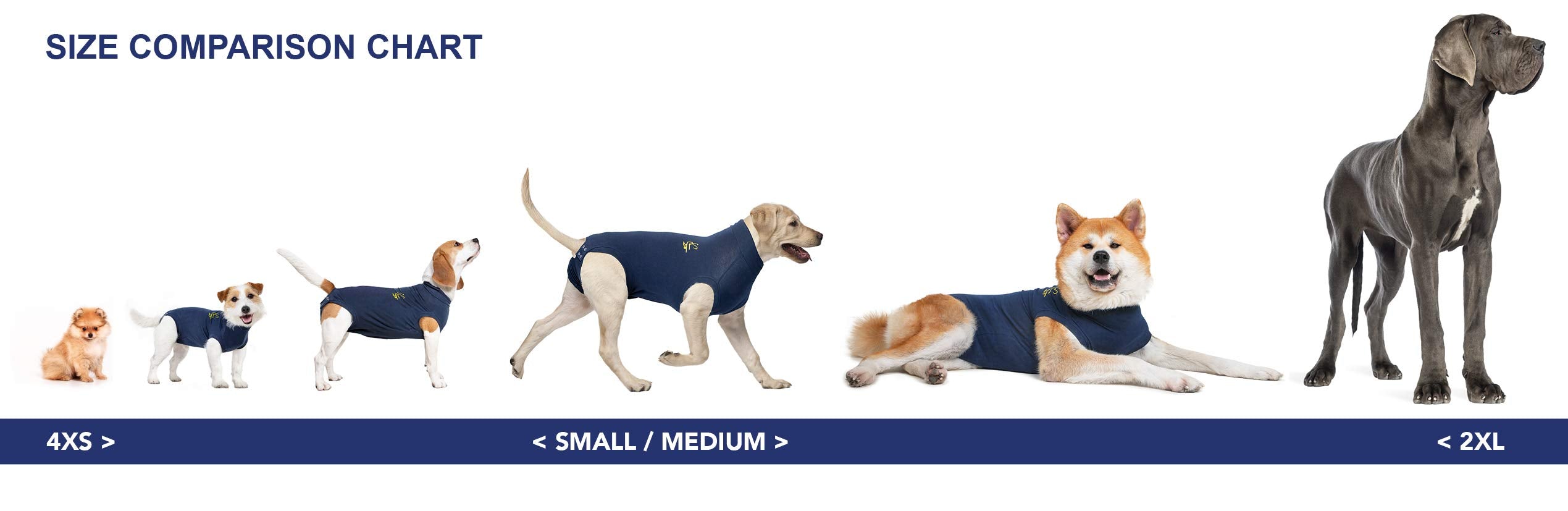 MPS Medical Pet Shirt Dog, Surgery Recovery Suit, Blue, XXXX-Small