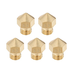 sourcing map 5pcs 3D Printer Nozzle,Brass Nozzle 0.2mm,Extruder Print Head for Filament 1.75mm M7 3D Printer