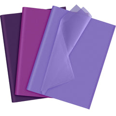 NEBURORA Assorted Purple Tissue Paper Set 60 Sheets Gift Wrap Paper Violet Purple Crafts 3 Colors for Halloween DIY Arts and Crafts Wedding Birthday Holiday Gift Packaging and Party Decoration