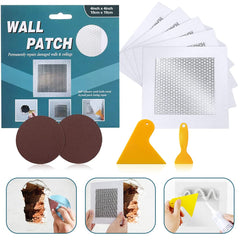 4'' By 4'' Wall Repair Patch, 5 Pcs Plasterboard Patch, Plaster Repair Kit, Safe Mend Plaster, Safemend Drywall Repair Adhesive, Filler For Walls Ceiling Hole, Self Adhesive Aluminum Mesh Wall Repair