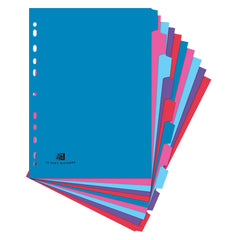 Oxford Campus A4 Size, 10 Part Dividers, Multi-Coloured, Set of 1, Assorted