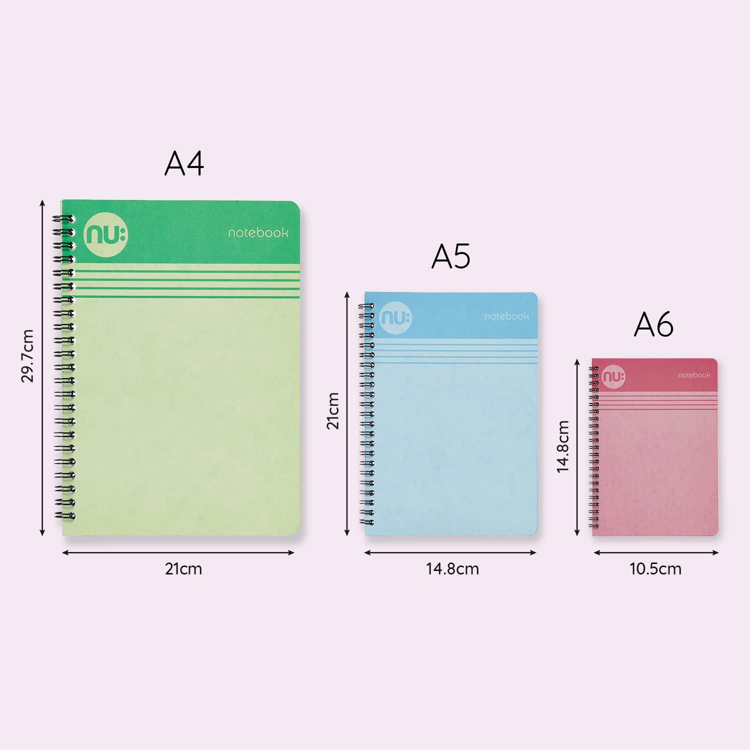 NU: Notebooks - Cloud Pastels Range - A5 Orange Notebook - Wirebound Notebook - 110 Pages