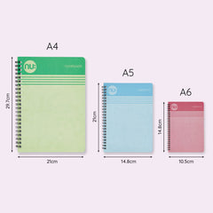 NU Notebooks - Cloud Pastels Range - A6 Blue Notebook - Wirebound Notebook - 110 Pages (NU004116-FSC)