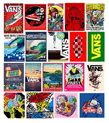 Vans Stickers of 100 Pack, Waterproof Vinyl Sticker Decals for Surfboard Hydro Flask Water Bottle Snowboard Skateboard Car Bumper, Christmas New Year Gift for Kids Teens Boys Girls Teachers Toddlers